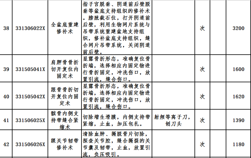 廣州中醫藥大學金沙洲醫院新增醫(yī)療服務價格項目收費一覽表