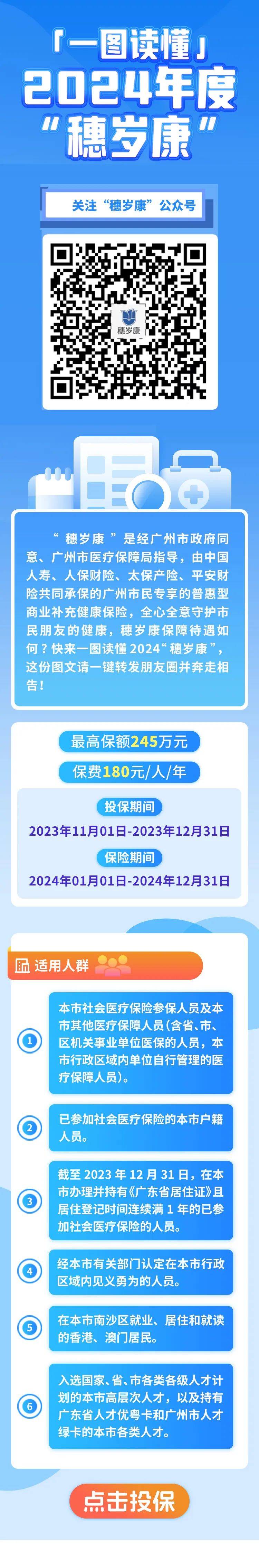 重要通(tōng)知|2024年“穗歲康”11月01日起投保